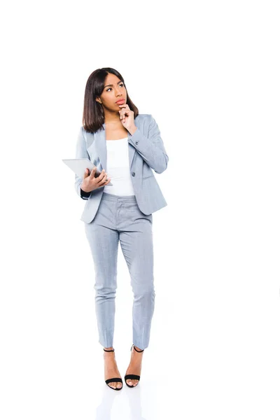 African american businesswoman with tablet — Stock Photo