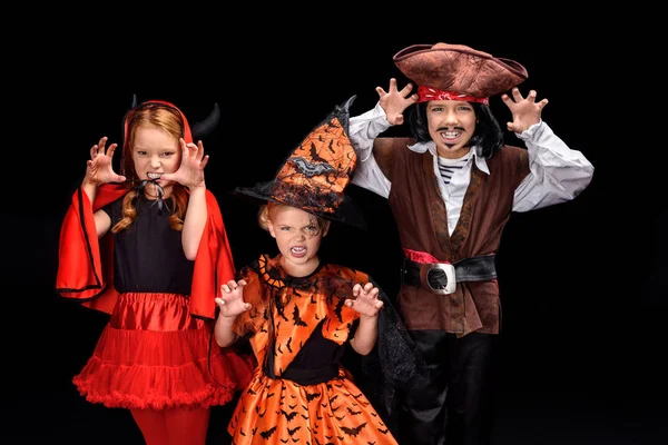 Children in halloween costumes — Stock Photo