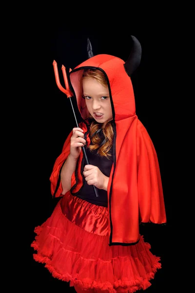 Little devil with pitchfork — Stock Photo