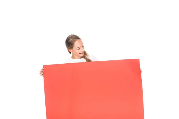 Teenager with empty board — Stock Photo