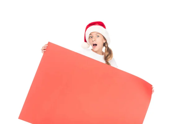 Teenager with Christmas empty board — Stock Photo