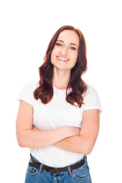 Fille avec les bras croisés — Photo de stock