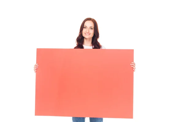 Mujer con tablero vacío - foto de stock