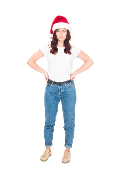 Chica en santa hat - foto de stock