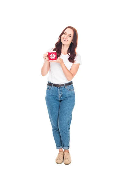 Girl with cup of coffee — Stock Photo