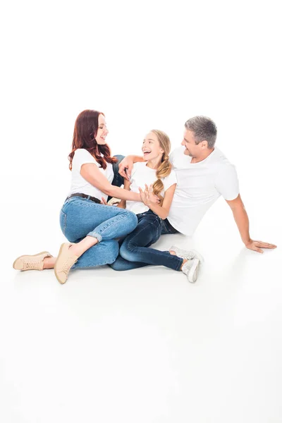 Familia feliz juntos - foto de stock