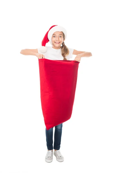 Teenager with Christmas bag — Stock Photo