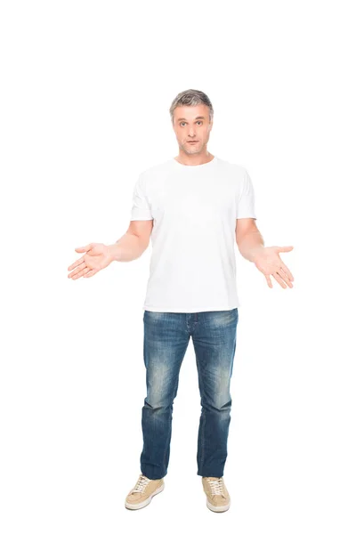 Homme avec geste haussant les épaules — Photo de stock