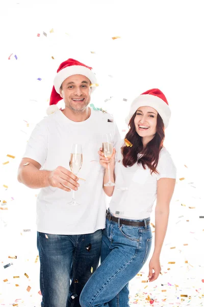 Couple with with champagne glasses — Stock Photo
