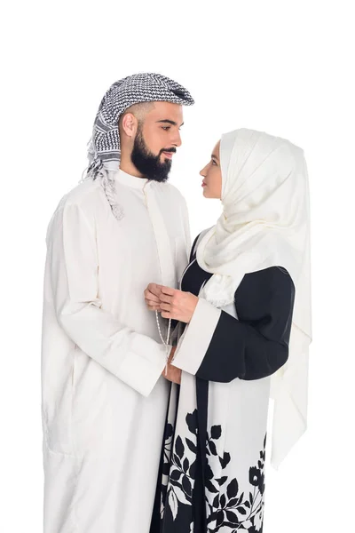 Muslim couple embracing — Stock Photo