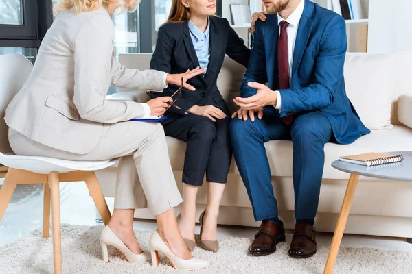 Young couple and psychologist — Stock Photo