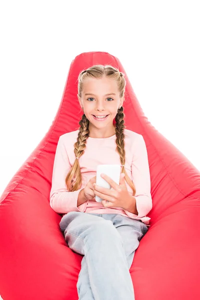 Child using smartphone — Stock Photo