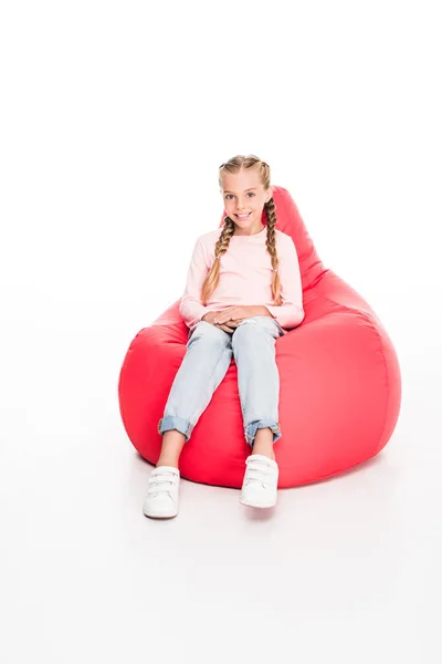 Child on bean bag — Stock Photo