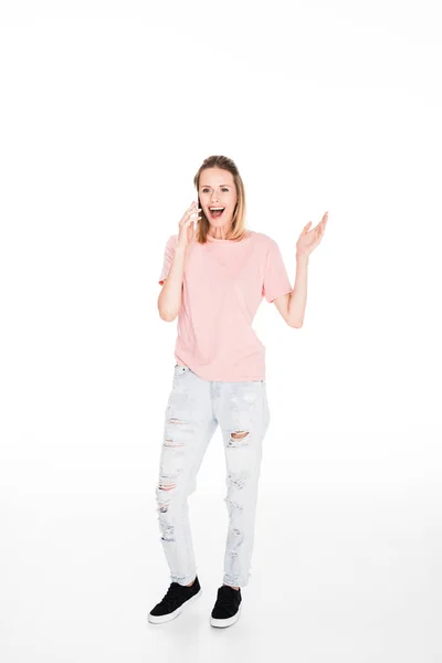 Mujer hablando por teléfono - foto de stock