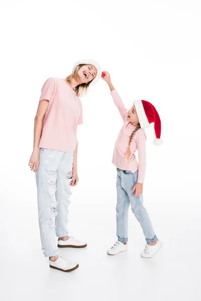 Madre e figlia a Natale — Foto stock