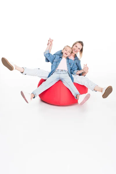 Cheerful mother and daughter — Stock Photo