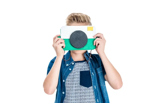 Junge mit Kamera — Stockfoto