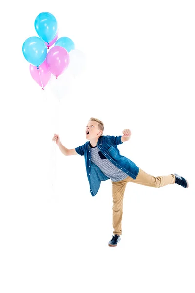 Ragazzo con palloncini in mano — Foto stock