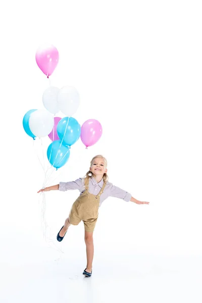 Niño con globos - foto de stock