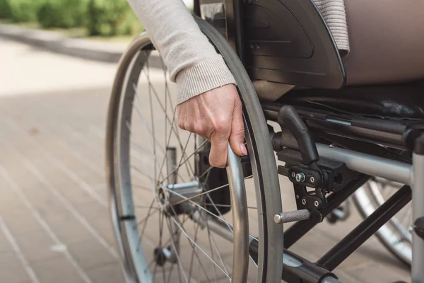 Senior woman in wheelchair — Stock Photo