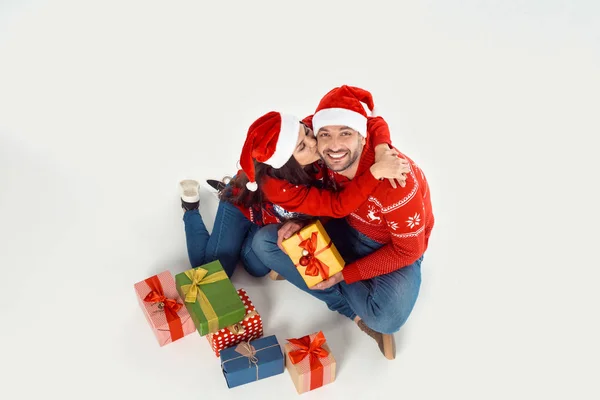 Couple with christmas gifts — Stock Photo
