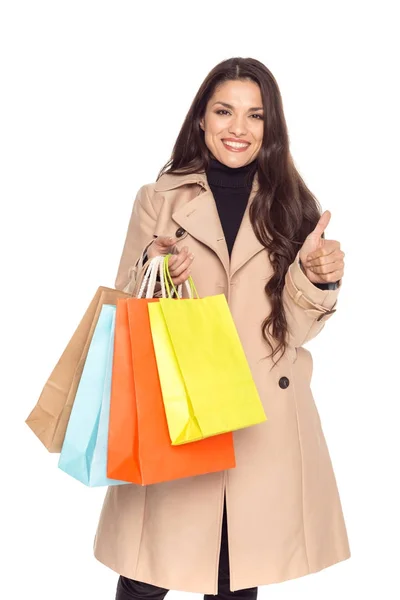 Mujer con bolsas de compras - foto de stock