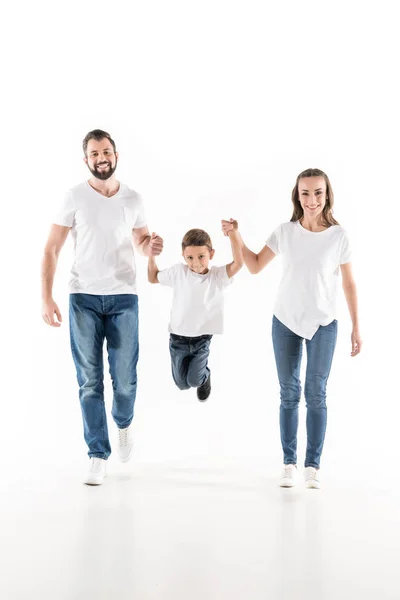 Pais e filho de mãos dadas — Fotografia de Stock