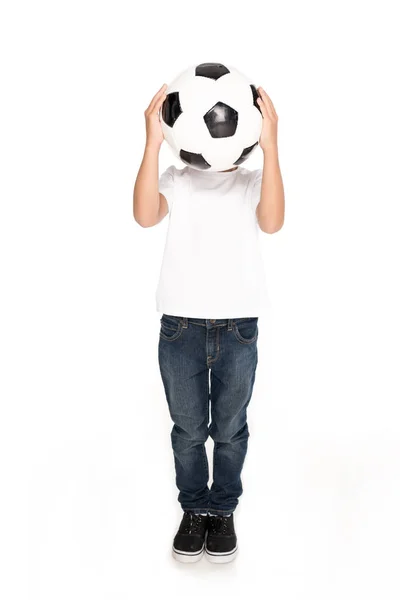 Enfant avec ballon de football — Photo de stock