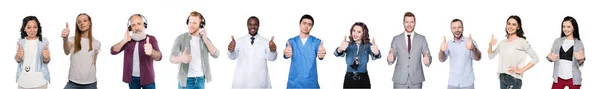 Multicultural people showing thumbs up — Stock Photo