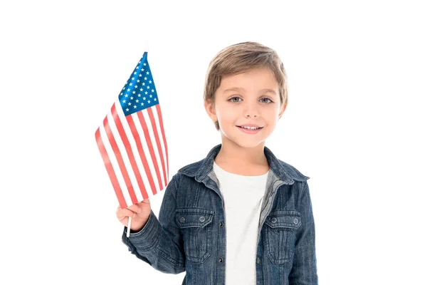 Kleiner Junge mit US-Fahne — Stockfoto