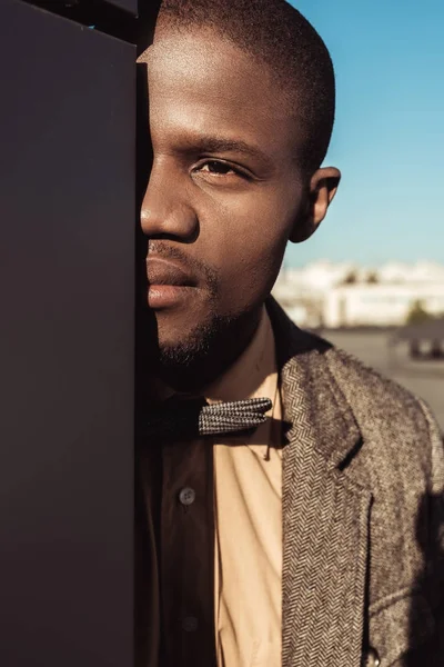 African american man in suit and bowtie — Stock Photo