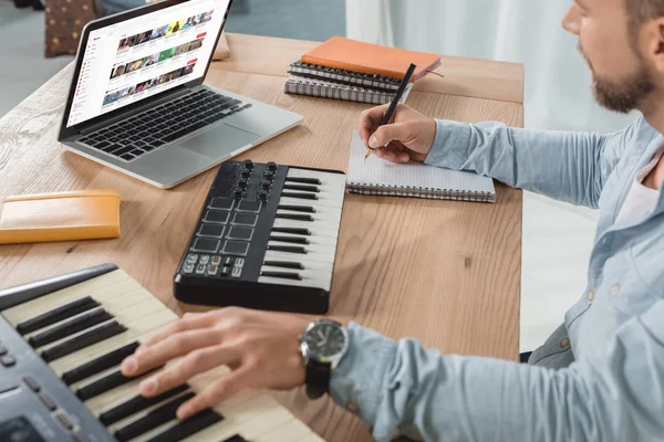 Sound producer with mpc pads — Stock Photo