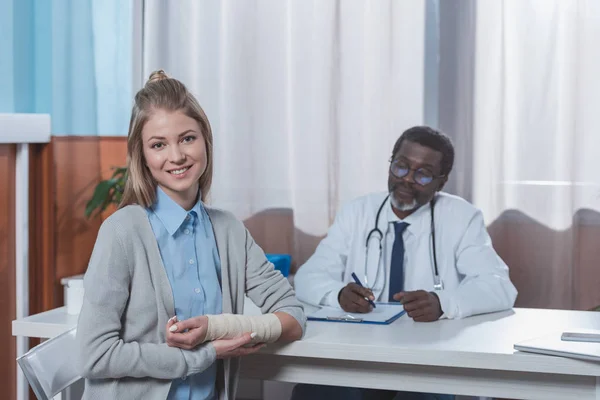 Patient with elastic bandage — Stock Photo