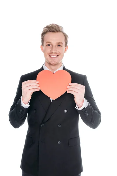 Homme élégant avec symbole de coeur — Photo de stock