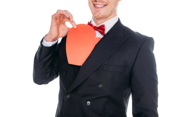 Uomo elegante con simbolo del cuore — Foto stock