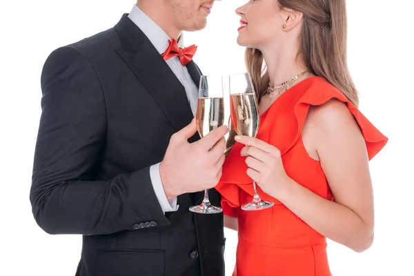 Couple drinking champagne — Stock Photo