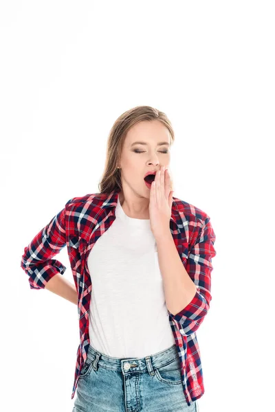 Yawning girl — Stock Photo