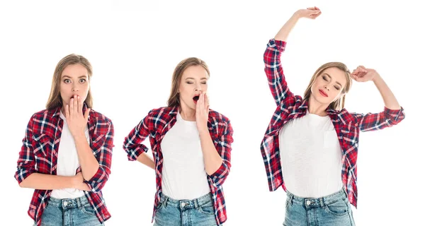 Mädchen mit verschiedenen Gesichtsausdrücken — Stockfoto