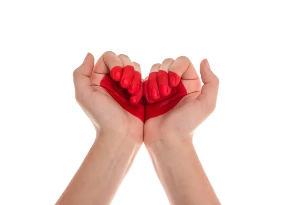 Mani con simbolo del cuore — Foto stock