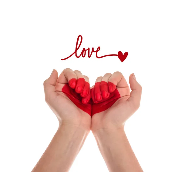 Hands with heart symbol — Stock Photo