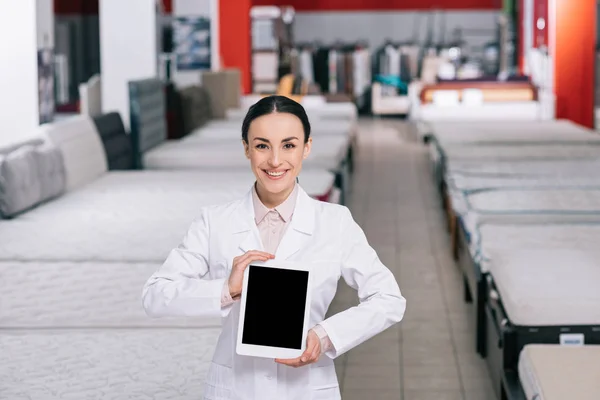 Assistant with tablet — Stock Photo