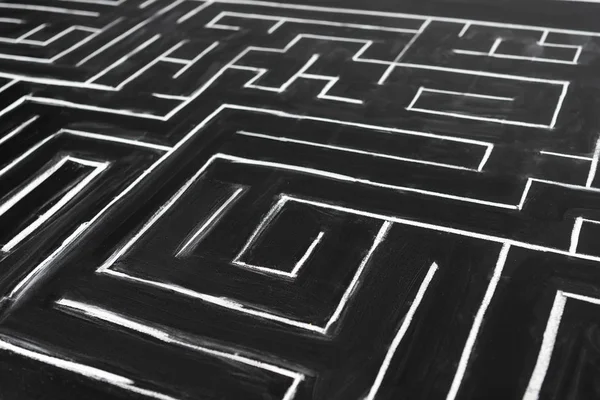 High angle view of painted labyrinth with copy space — Stock Photo