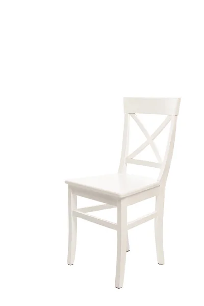 Comfortable white wooden chair isolated on white — Stock Photo