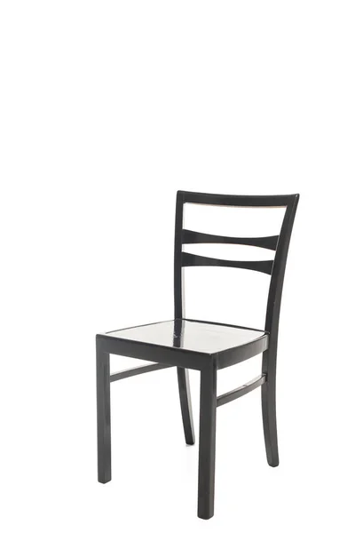 Современный черный деревянный стул изолирован на белом — стоковое фото