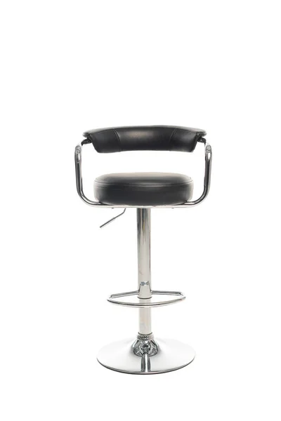 Modern black bar stool isolated on white — Stock Photo