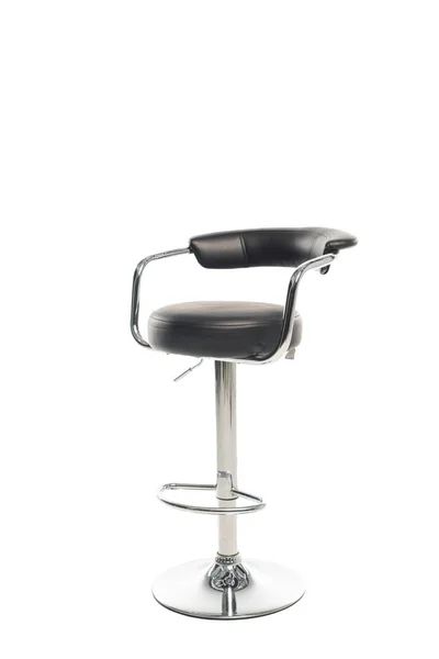 Black bar stool with copy space isolated on white — Stock Photo