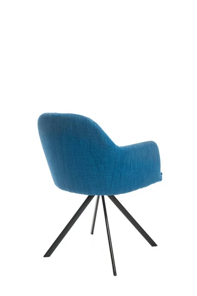 Fauteuil bleu moderne avec espace de copie isolé sur blanc — Photo de stock