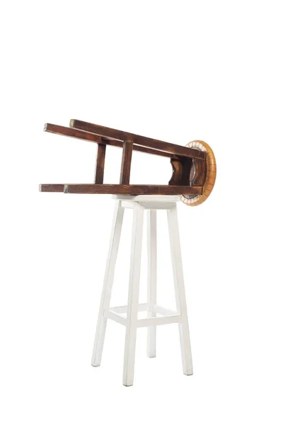 Due sedili in legno con spazio copia isolato su bianco — Foto stock