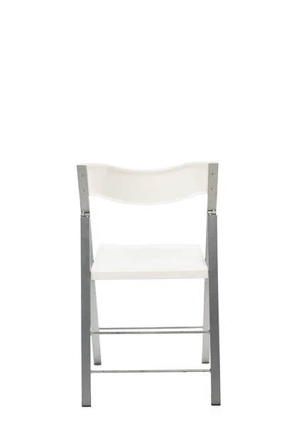 Sedia bianca con spazio copia isolato su bianco — Foto stock
