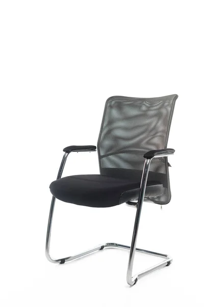 Cadeira preta confortável moderna isolada no branco — Fotografia de Stock
